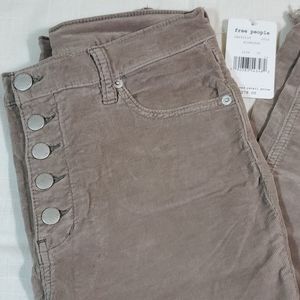 Free People Reagan Corduroy Raw Hem jeans NWT
